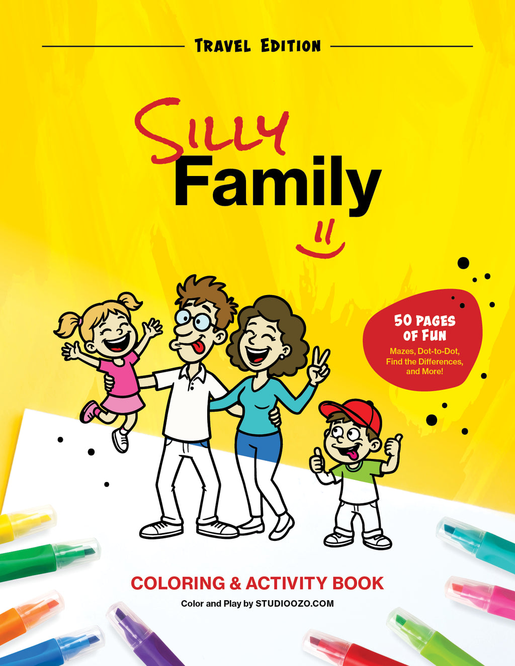 Silly Family - Travel Edition - 50 pages Coloring &amp; Activity Book