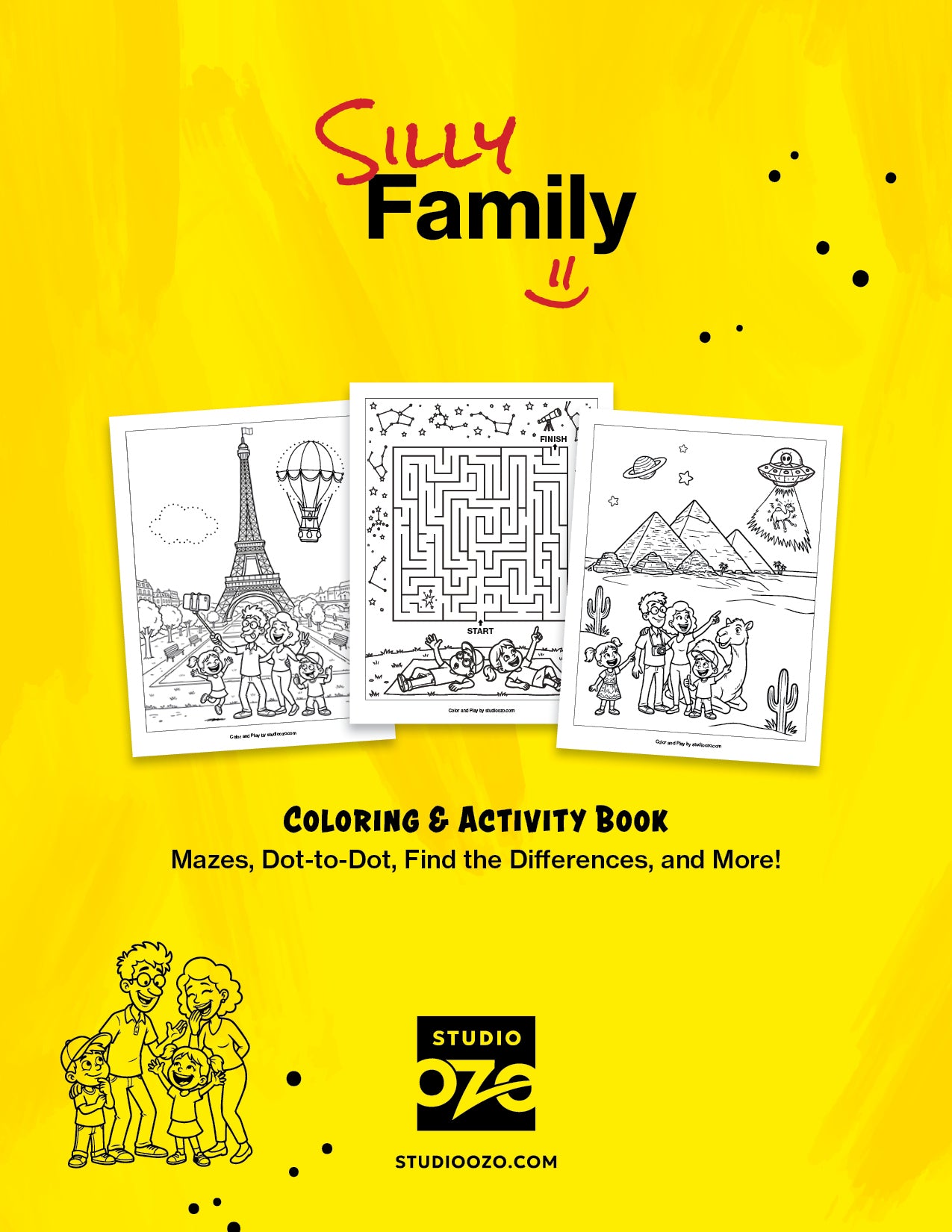 Silly Family - Travel Edition - 50 pages Coloring &amp; Activity Book
